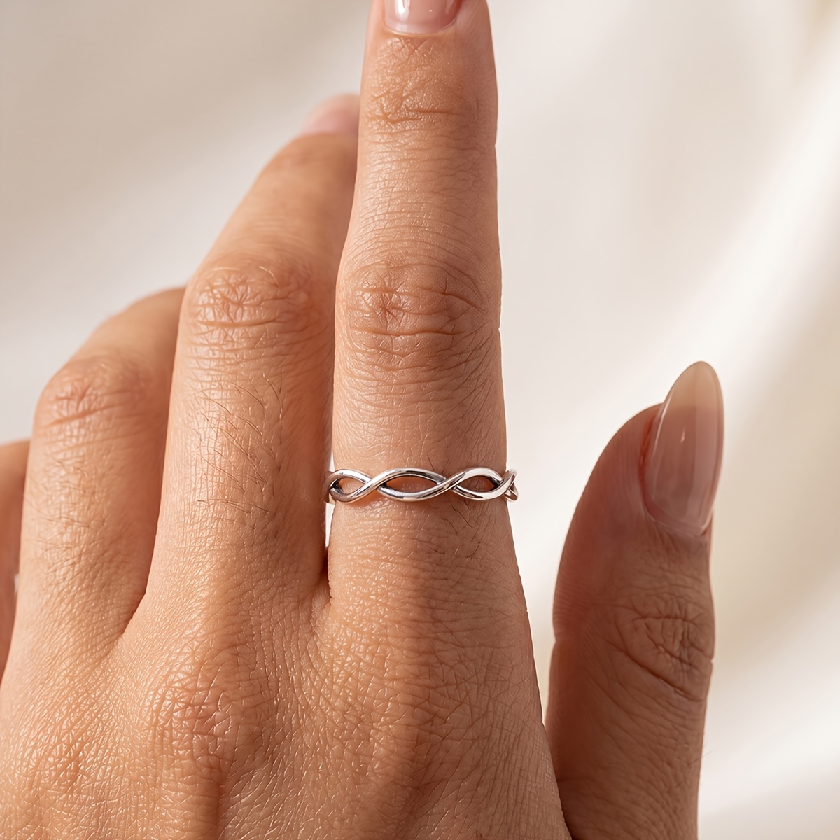 Women's Double Interlocking Ring, Versatile Fashion Accessory